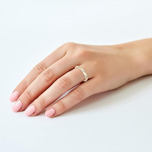 Brilliant Expressions 10K or 14K Yellow, Rose or White Gold Diamond-Accent Twist Promise Ring, Anniversary Ring or Wedding Band for Women; Promise Rings for Her, Gold Rings for Women