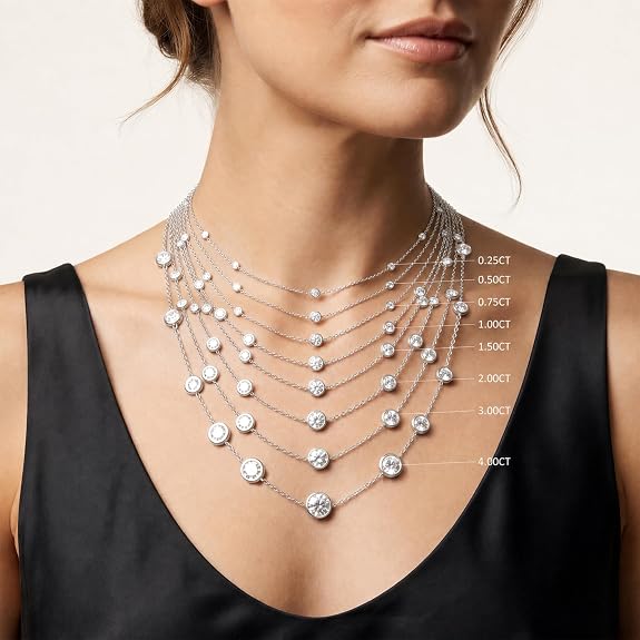 14K Yellow or White Gold Necklace | E-F Color and VS1 Clarity